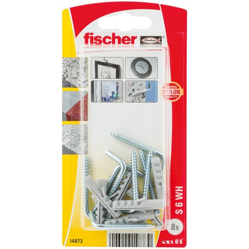 S 6 WH Νάιλον βύσμα γωνία blister (8x)
