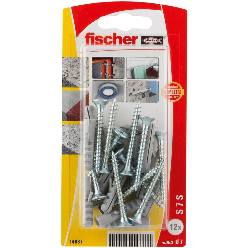 S 7 S Νάιλον βύσμα βίδα blister (12x)