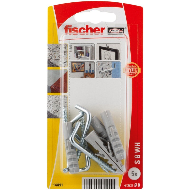 S 8 WH Νάιλον βύσμα γωνία blister (5x)