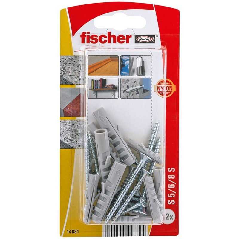 S 5/6/8 S Νάιλον βύσμα βίδα blister (12x)