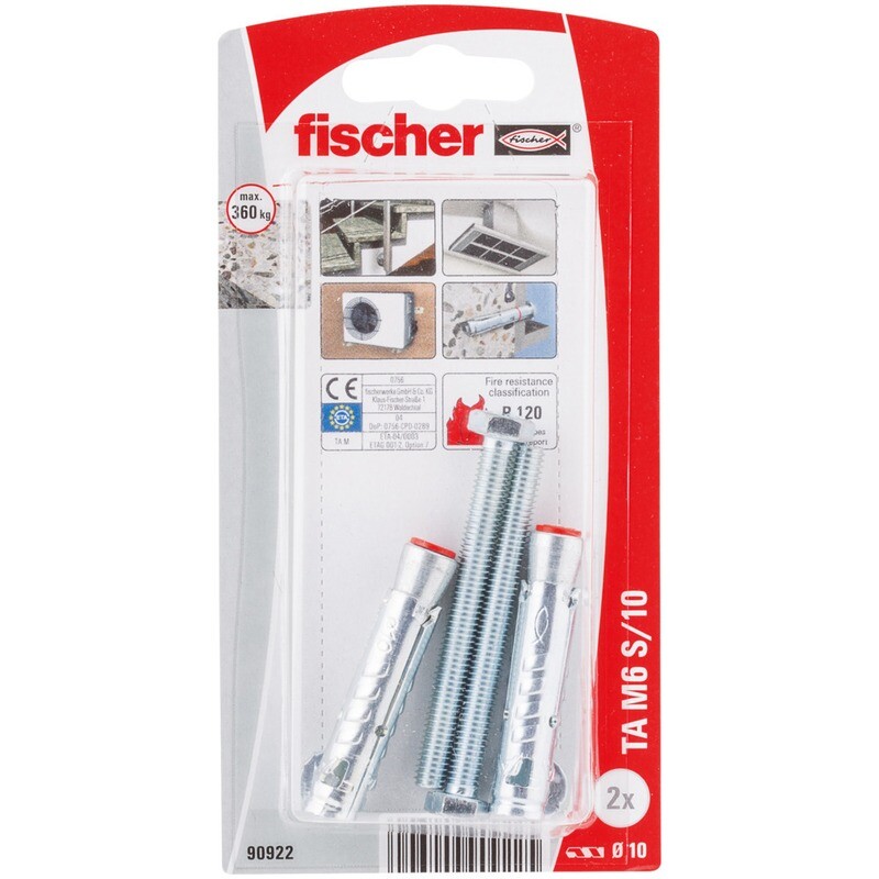 TA M6 S/10 Αγκύριο βαρέως τύπου blister (2x)