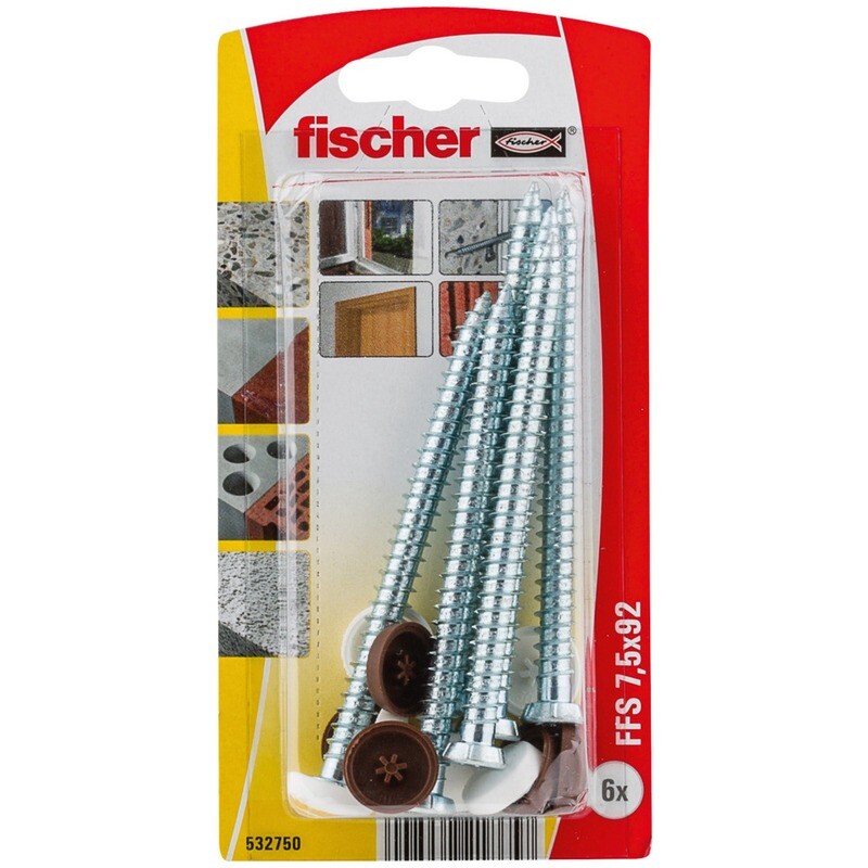 FFS 7,5x92 Τσιμεντόβιδα κουφωμάτων σε blister (6x)