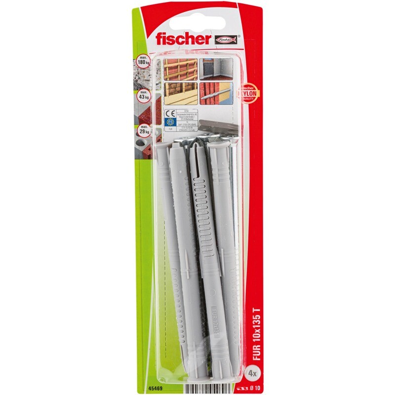 FUR 10x135 T Στήριγμα πλαισίων βίδα blister (4x)