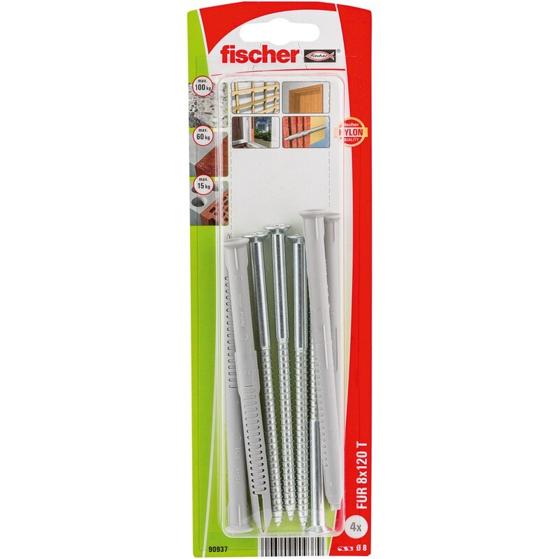 FUR 8x120 T Στήριγμα πλαισίων βίδα blister (4x)