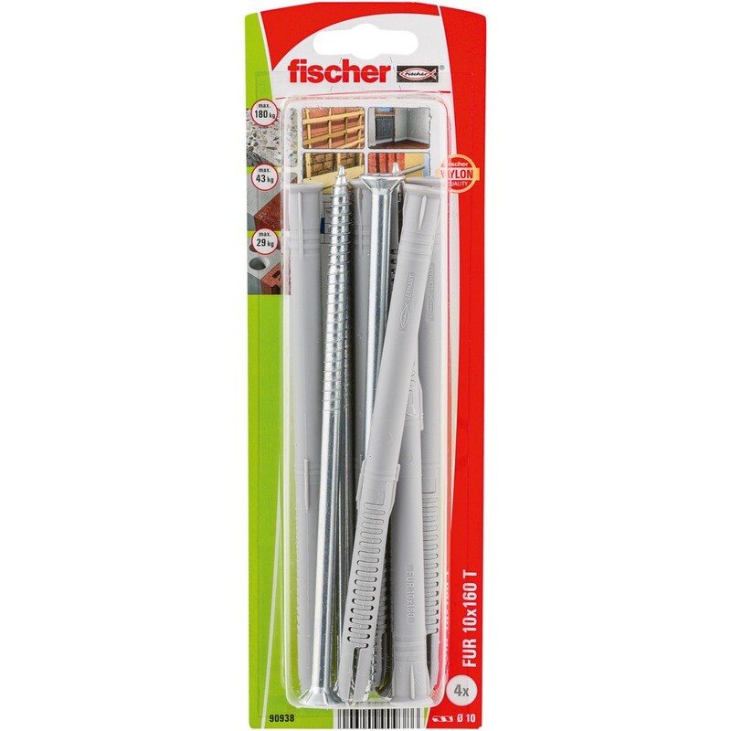 FUR 10x160 T Στήριγμα πλαισίων βίδα blister (4x)