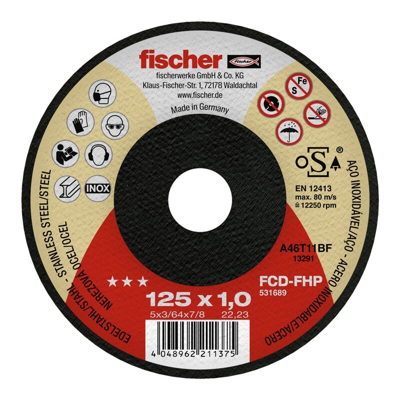 FCD-FHP 125x1,0x22,23 Δίσκος κοπής inox  ***