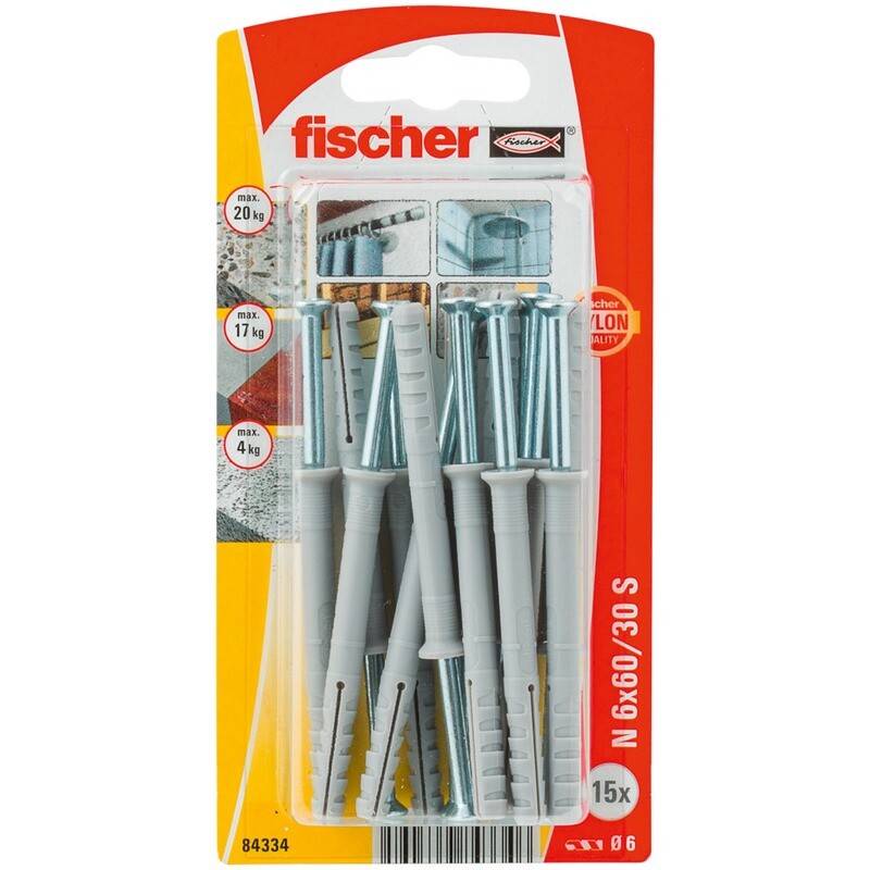N 6x60 S Καρφωτό βύσμα blister (15x)