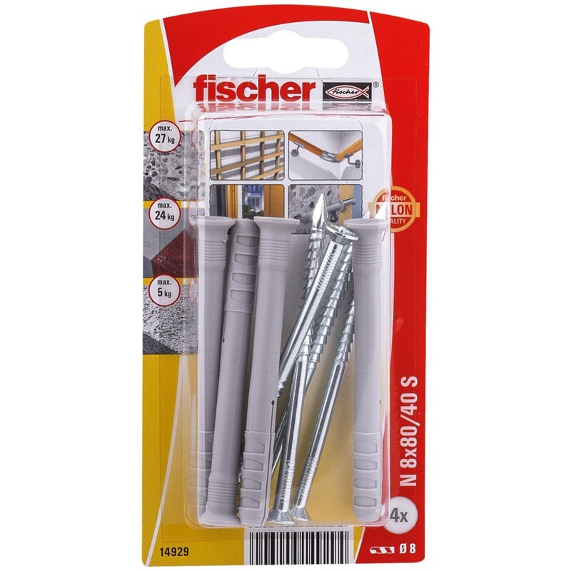 N 8x80/40 S Καρφωτό βύσμα blister (4x)