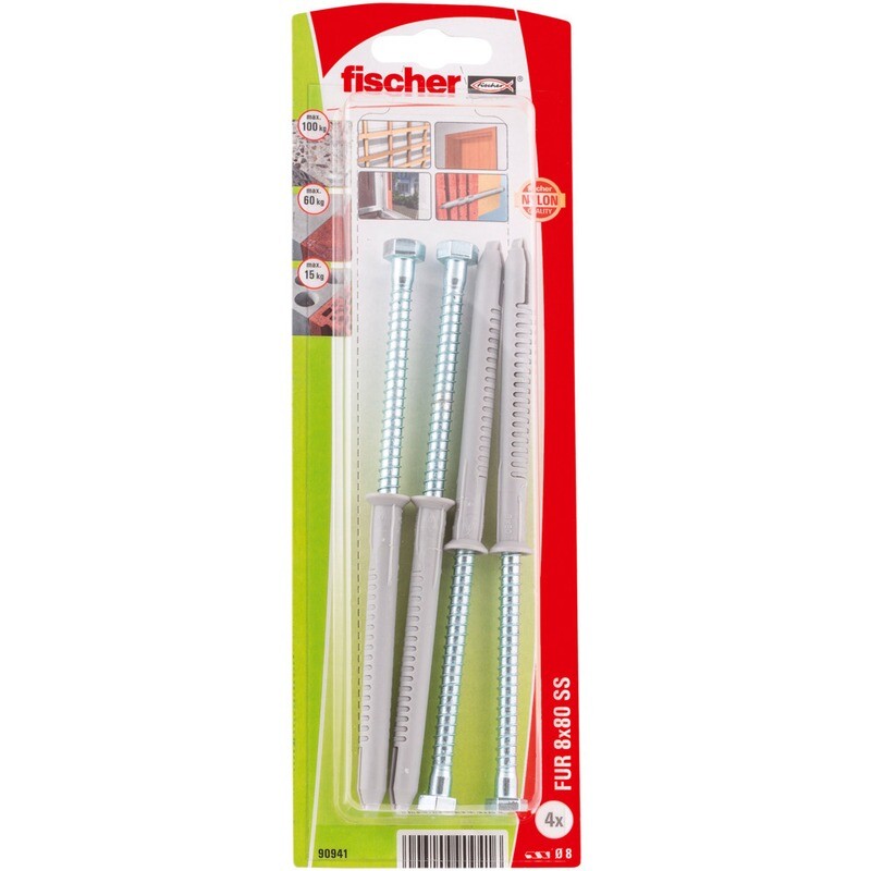 FUR 8x80 SS Στήριγμα πλαισίων μπουλόνι blister (4x)
