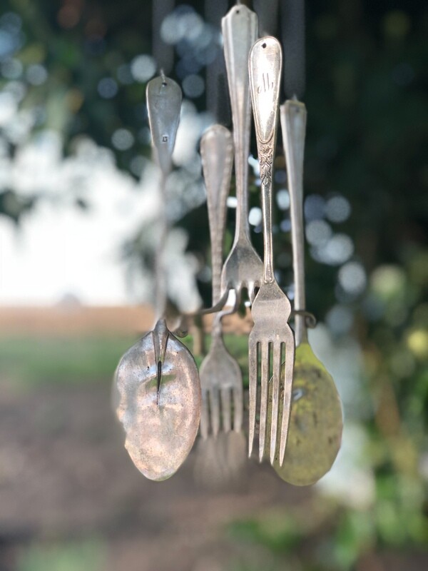 Cutlery Wind Chime from recycled Vintage plated cutlery &amp; flatware.