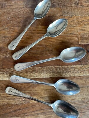 Gift for Dad or Father&#39;s Day personalised silver plate vintage tea/coffee spoon