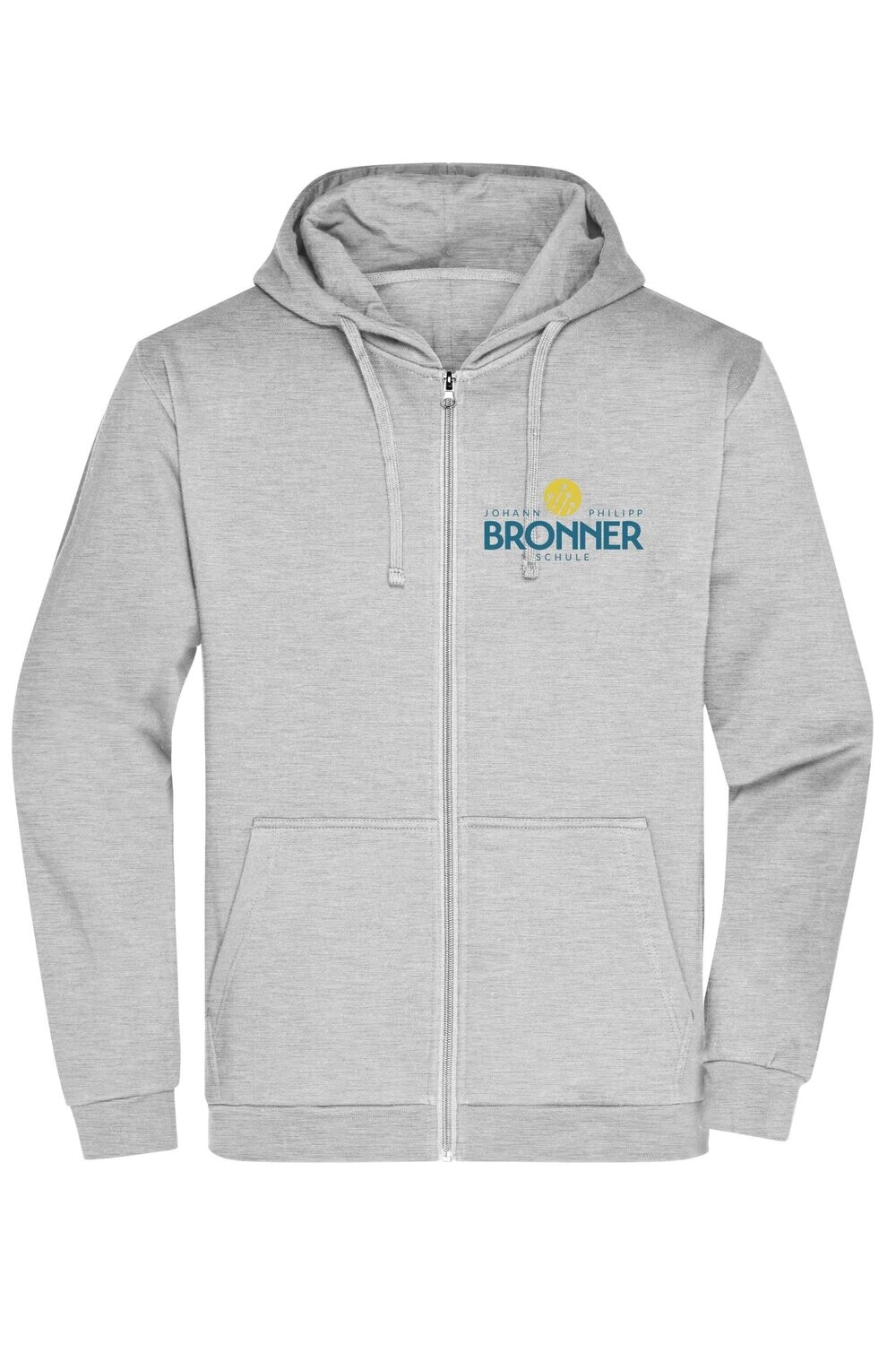 Johann Philipp Bronner Men´s Zip Hoody, Farbe: grey-heather