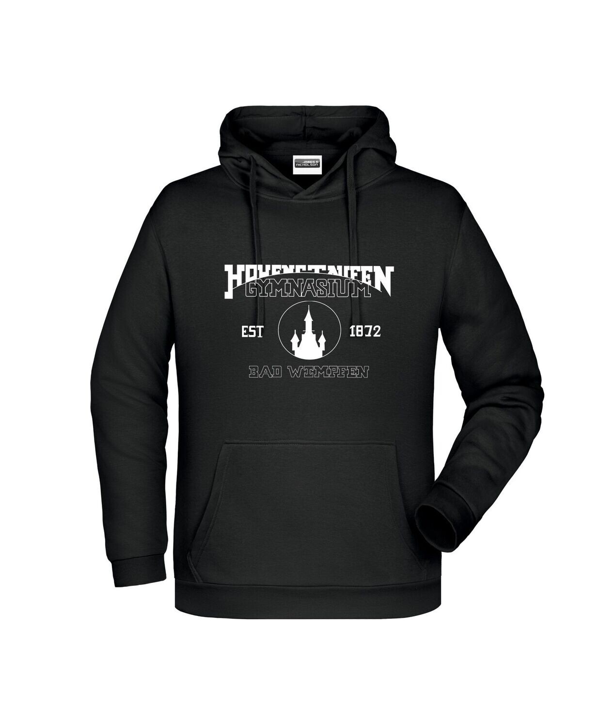 Hohenstaufen-Gymnasium Men's Hoody, Farbe: schwarz