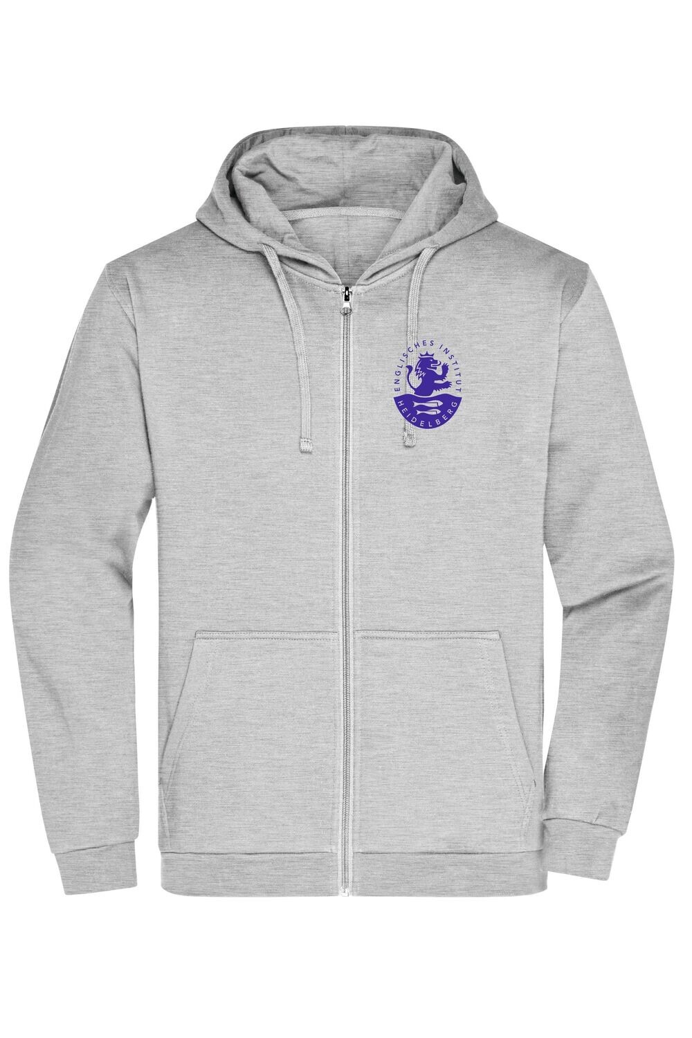 Ladies Zip Hoody - Englisches Institut Heidelberg, Farbe: grey-heather