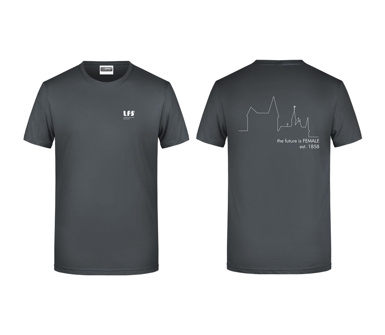 Damen Shirt Liebfrauenschule Bensheim, Farbe: graphite