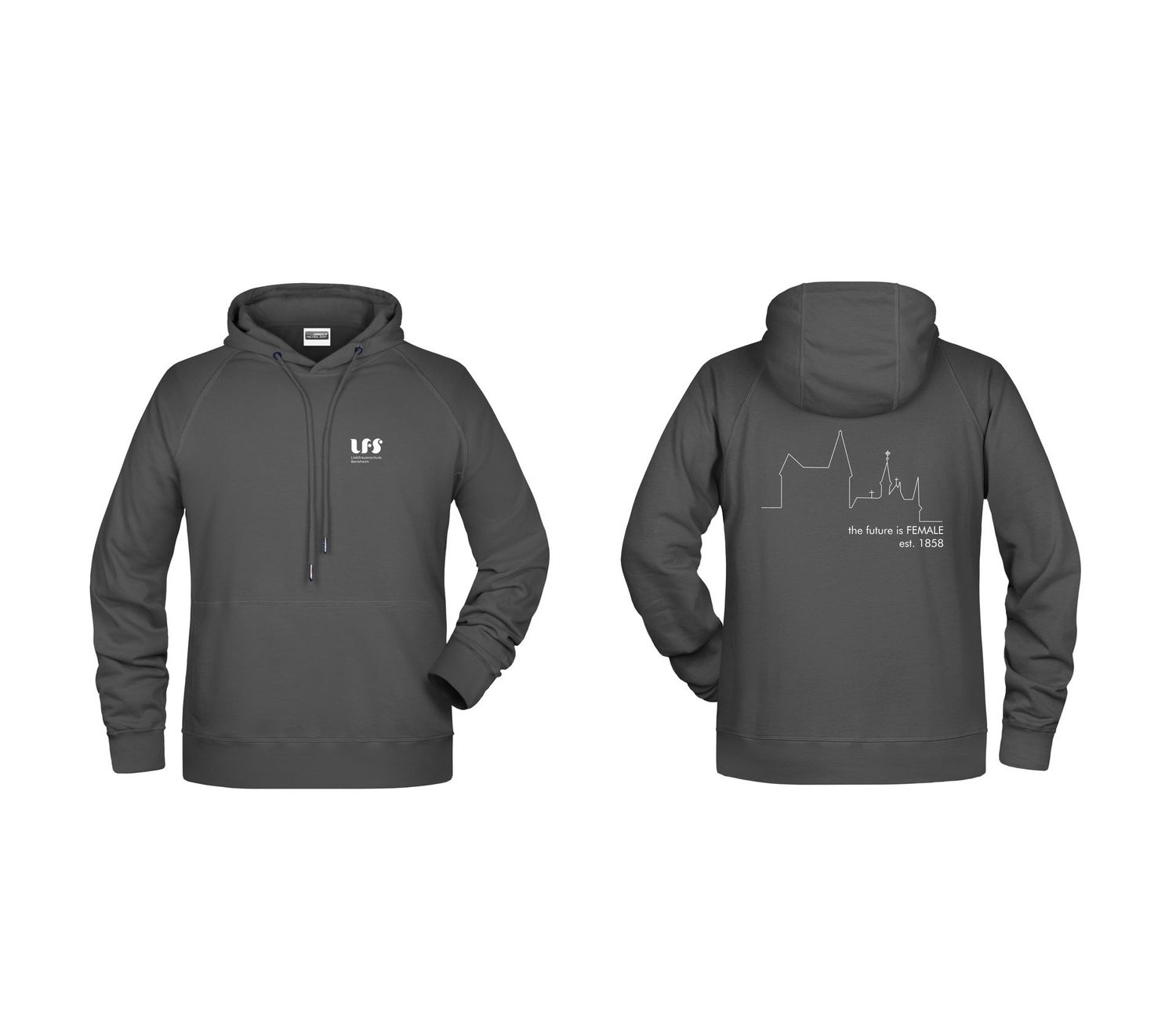 Damen Hoodie Liebfrauenschule Bensheim, Farbe: graphite