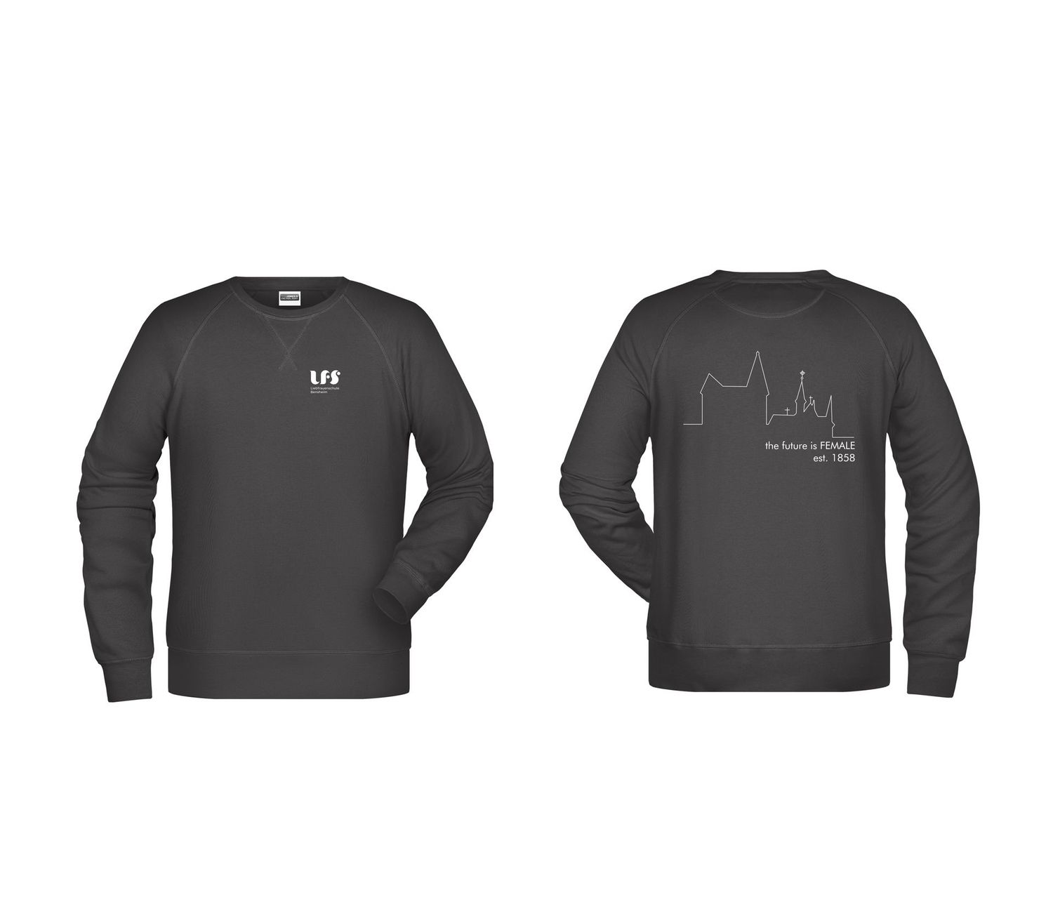 Damen Sweatshirt Liebfrauenschule Bensheim, Farbe: graphite