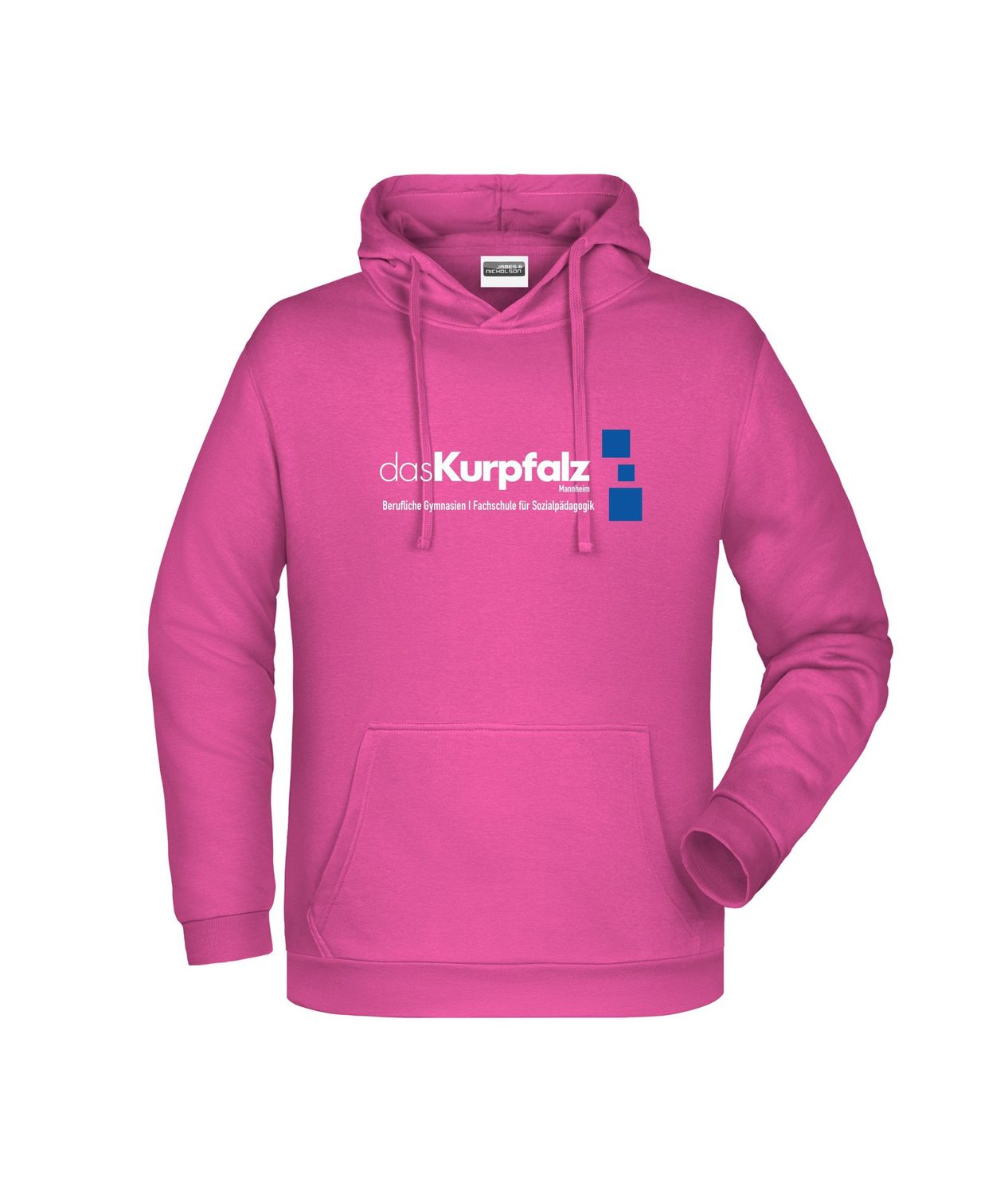 Herren Kurpfalz Gymnasium Hoody, Farbe: pink