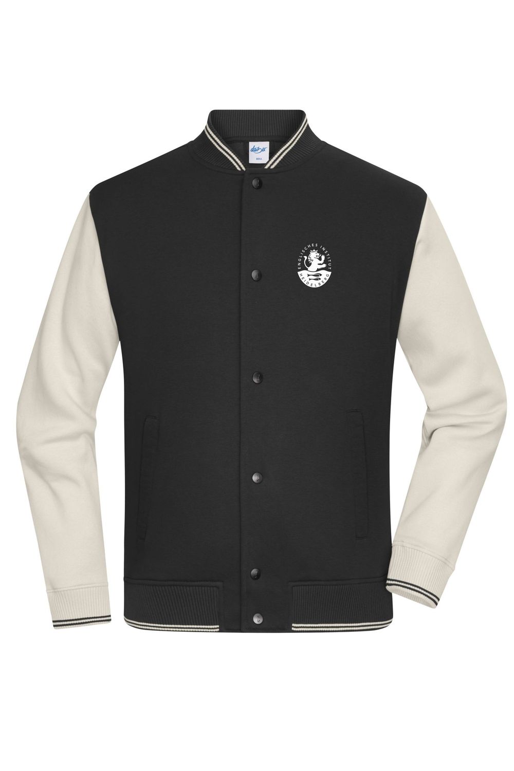 College-Jacket UNISEX - Englisches Institut Heidelberg, Farbe: black/sandstone
