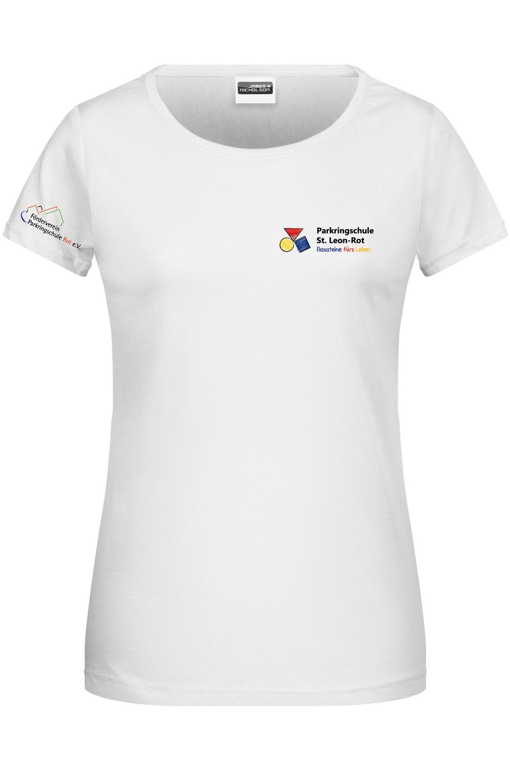 Damen Parkringschul-Shirt, Farbe: weiß