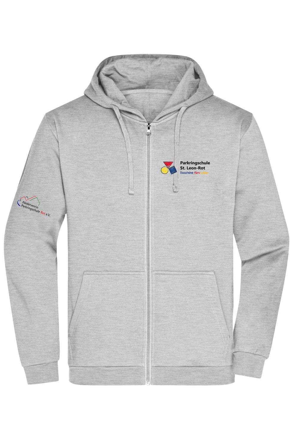 Kinder & Herren Parkringschul-Zip Hoody, Farbe: grey-heather