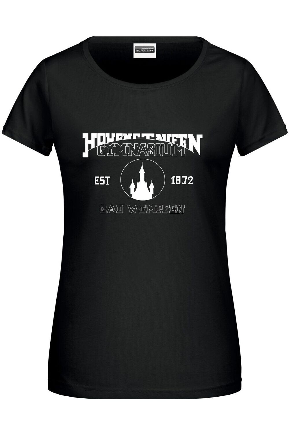 Damen Hohenstaufen-Gymnasium Shirt Damen Hohenstaufen-Gymnasium Shirt, Farbe: schwarz