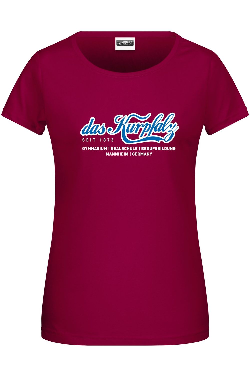 Damen Kurpfalz Gymnasium Mannheim Shirt Damen Kurpfalz Gymnasium Mannheim Shirt, Farbe: weinrot