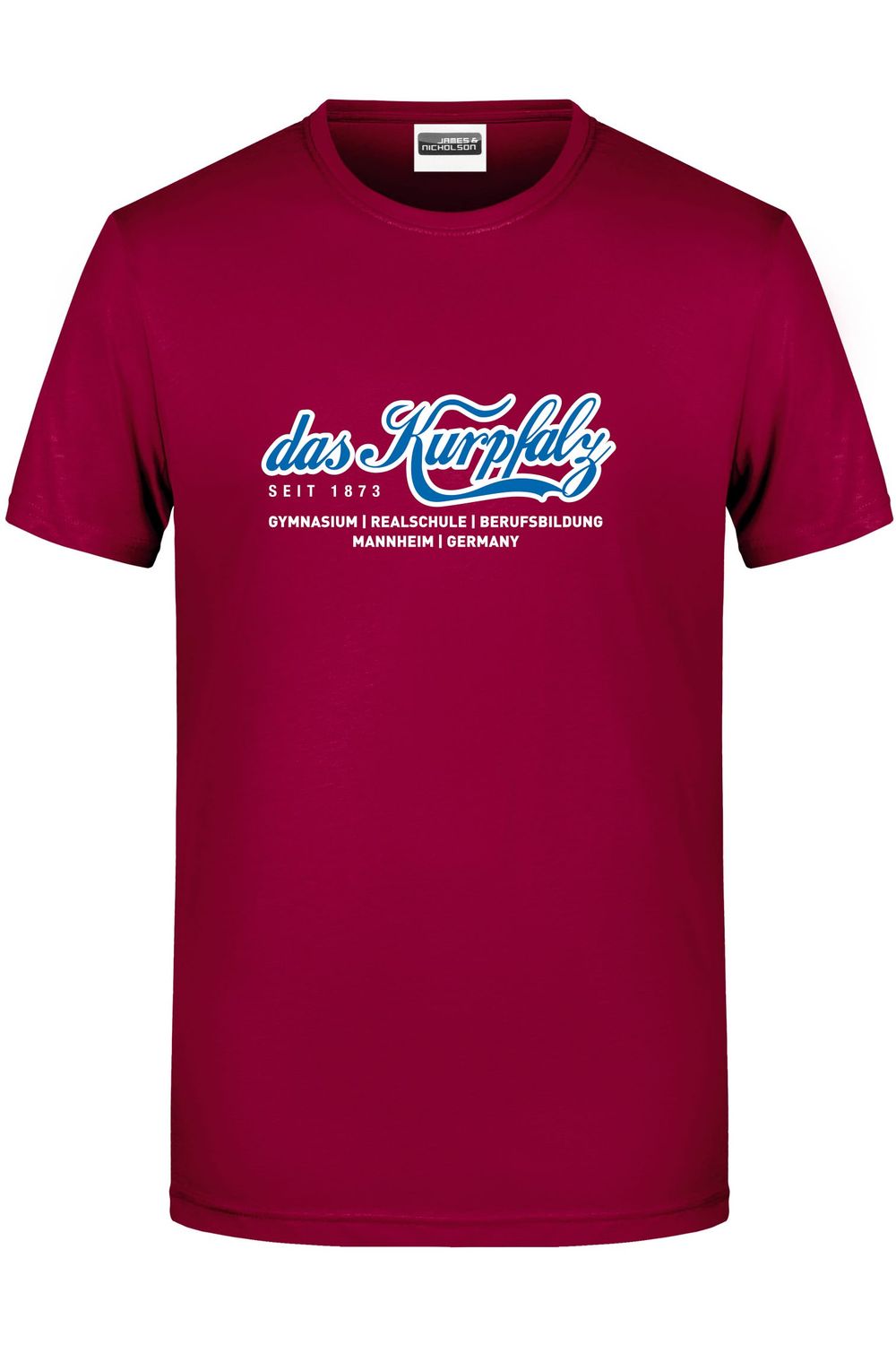 Kinder & Herren Kurpfalz Gymnasium Mannheim Shirt Kinder & Herren Kurpfalz Gymnasium Mannheim Shirt, Farbe: weinrot