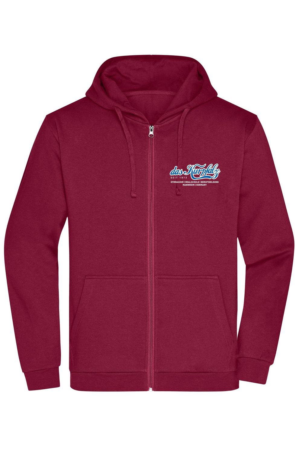 Damen Kurpfalz Gymnasium Zip Hoody Damen Kurpfalz Gymnasium Zip Hoody, Farbe: weinrot