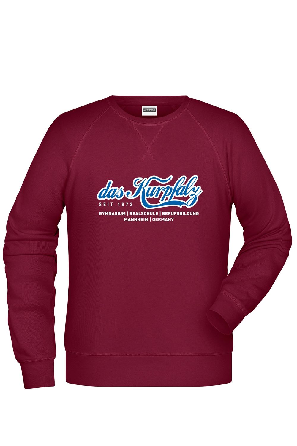 Herren Kurpfalz Gymnasium Sweatshirt, Farbe: weinrot