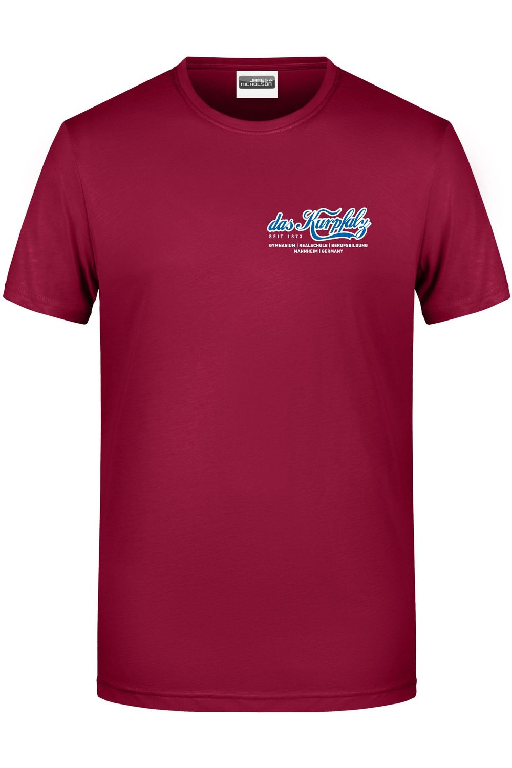 Kinder & Herren Kurpfalz Gymnasium Mannheim Shirt, Farbe: weinrot