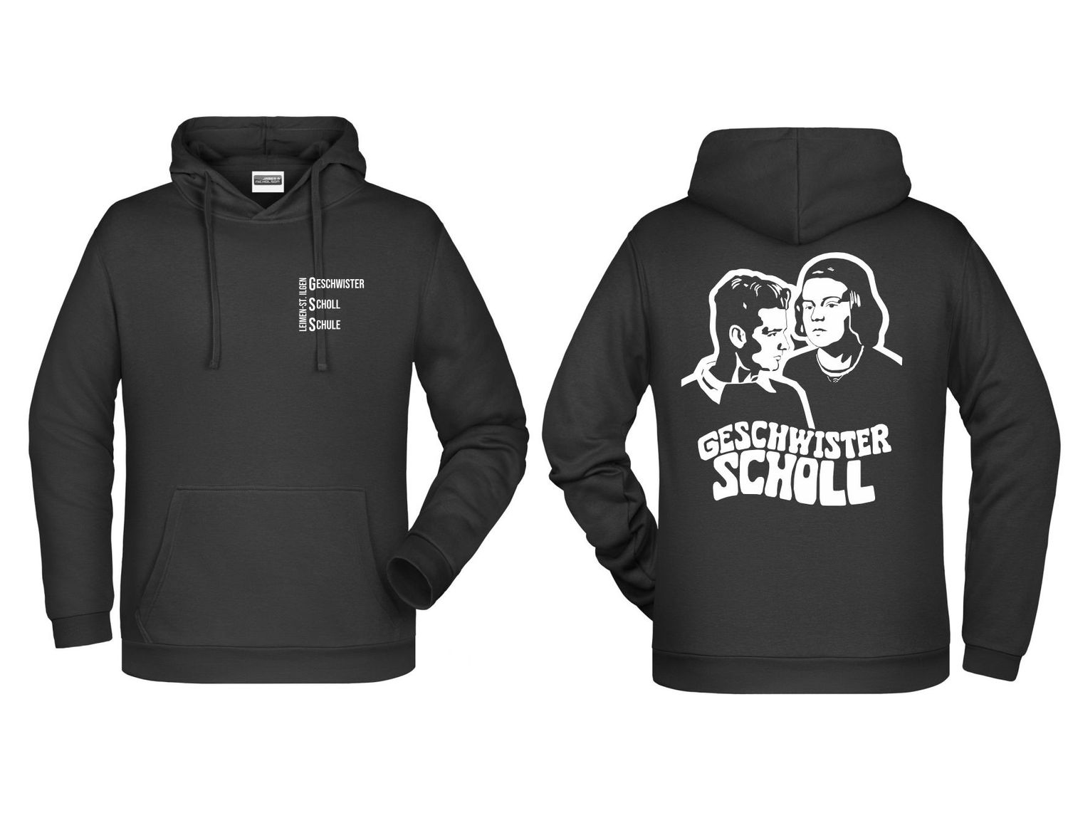 Kapuzenpullover - Geschwister-Scholl-Schule Leimen-St.Ilgen Kapuzenpullover - Geschwister-Scholl-Schule Leimen-St.Ilgen, Farbe: schwarz