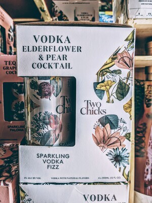 Two Chicks Vodka Fizz Elderflower Pear 4 Pack