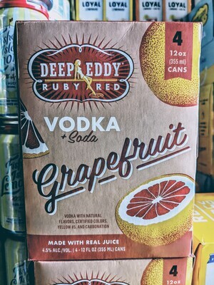 Deep Eddy Ruby Red Vodka Soda 355ml 4 Pack