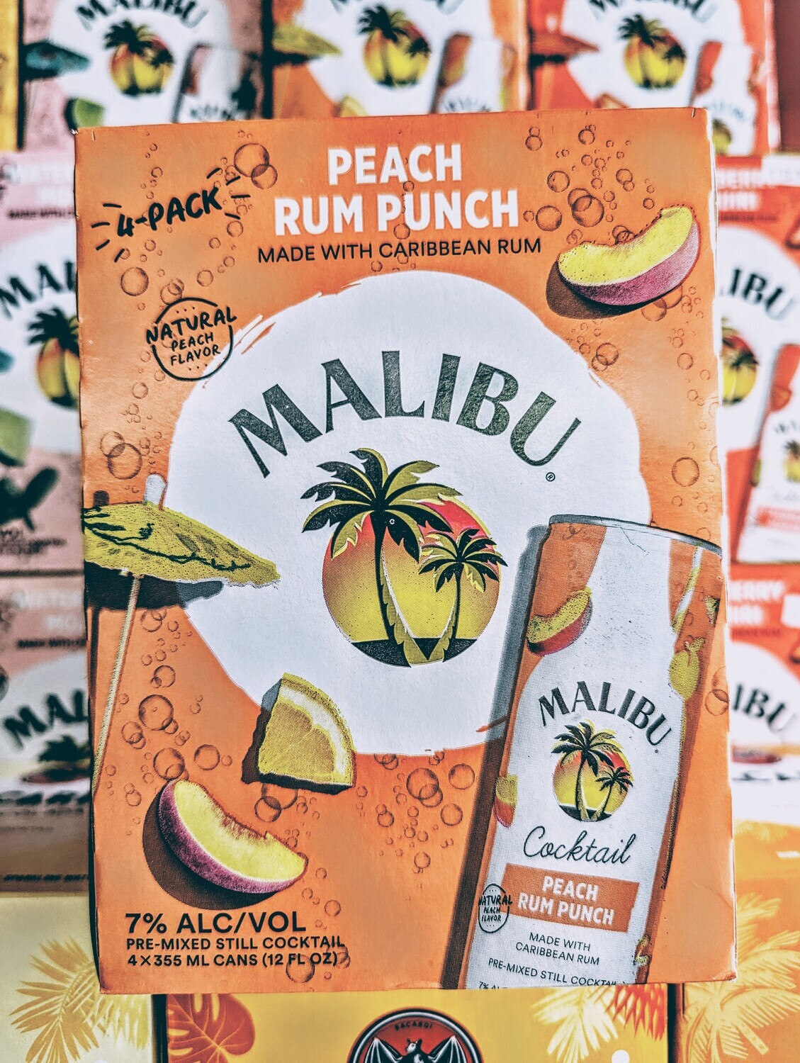 Malibu Peach Rum Punch 355ml 4 Pack