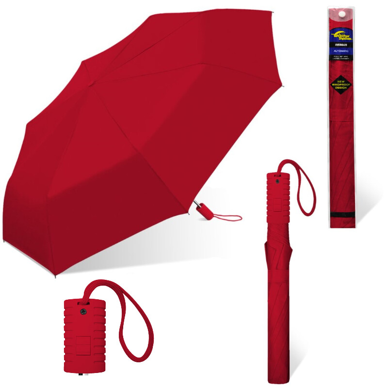 SOMBRILLA PLEGABLE AUTOMATICA (ROJA)