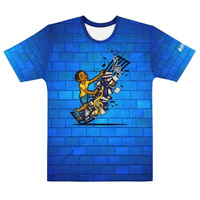 T-shirt for young men, Blue, Boy Climbing books and music