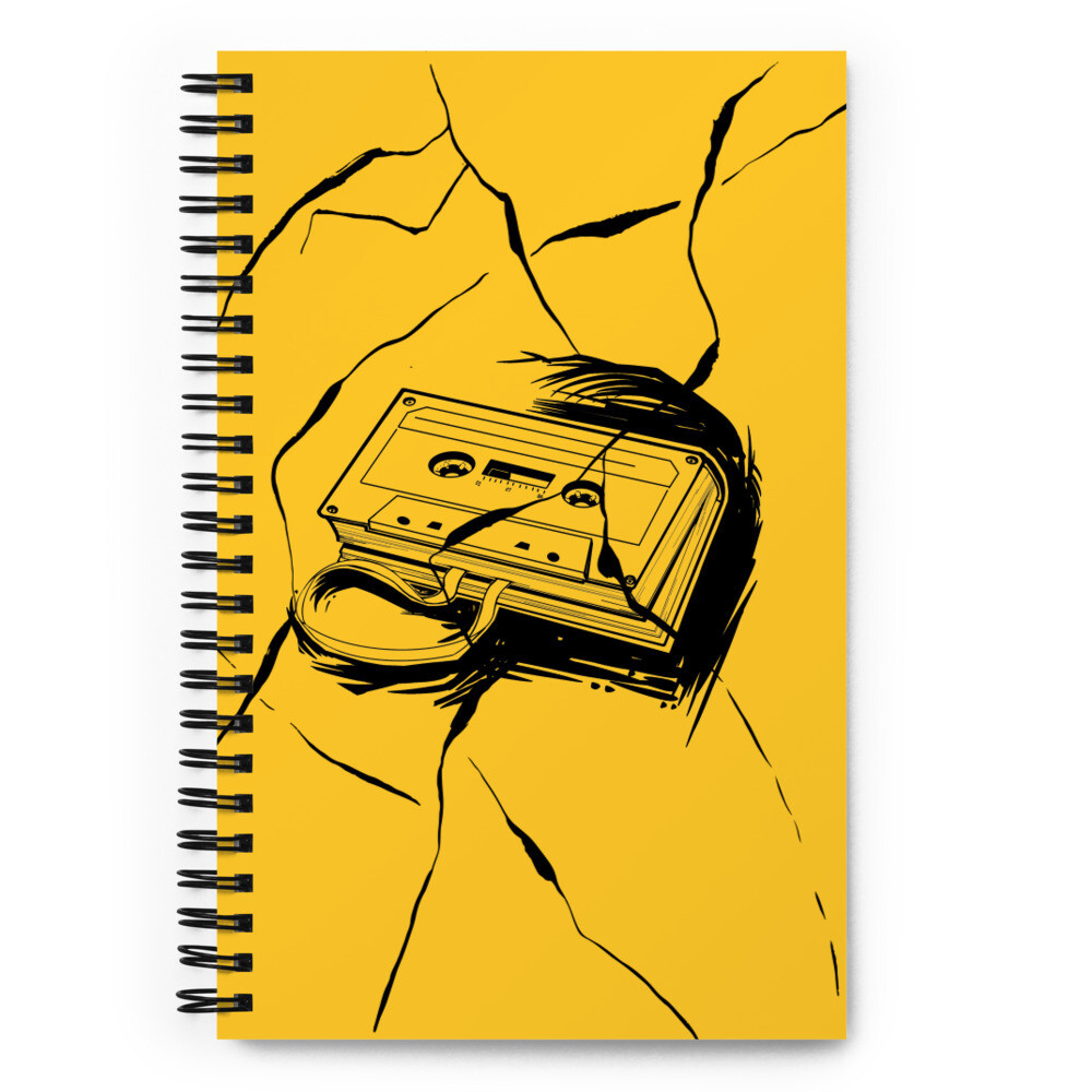 Spiral notebook, 140 Sheets, Yellow with cassette and book