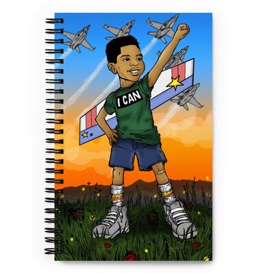 Spiral notebook, 140 Sheets, boy with wings and airplanes