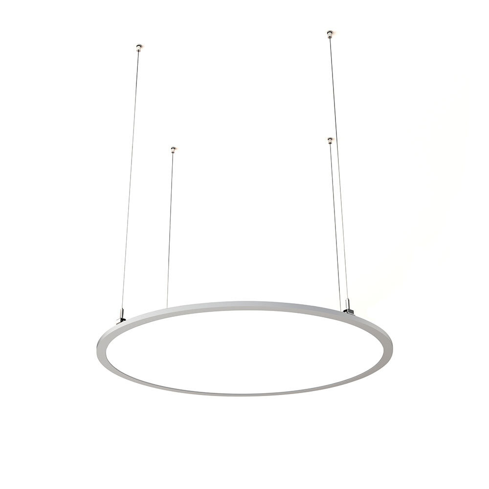 ProLuce® Hängeleuchte TONDO/D 4036, Ø400 mm, 36W, 3600 lm, 3000K, 30/70% u&d, DALI, silber