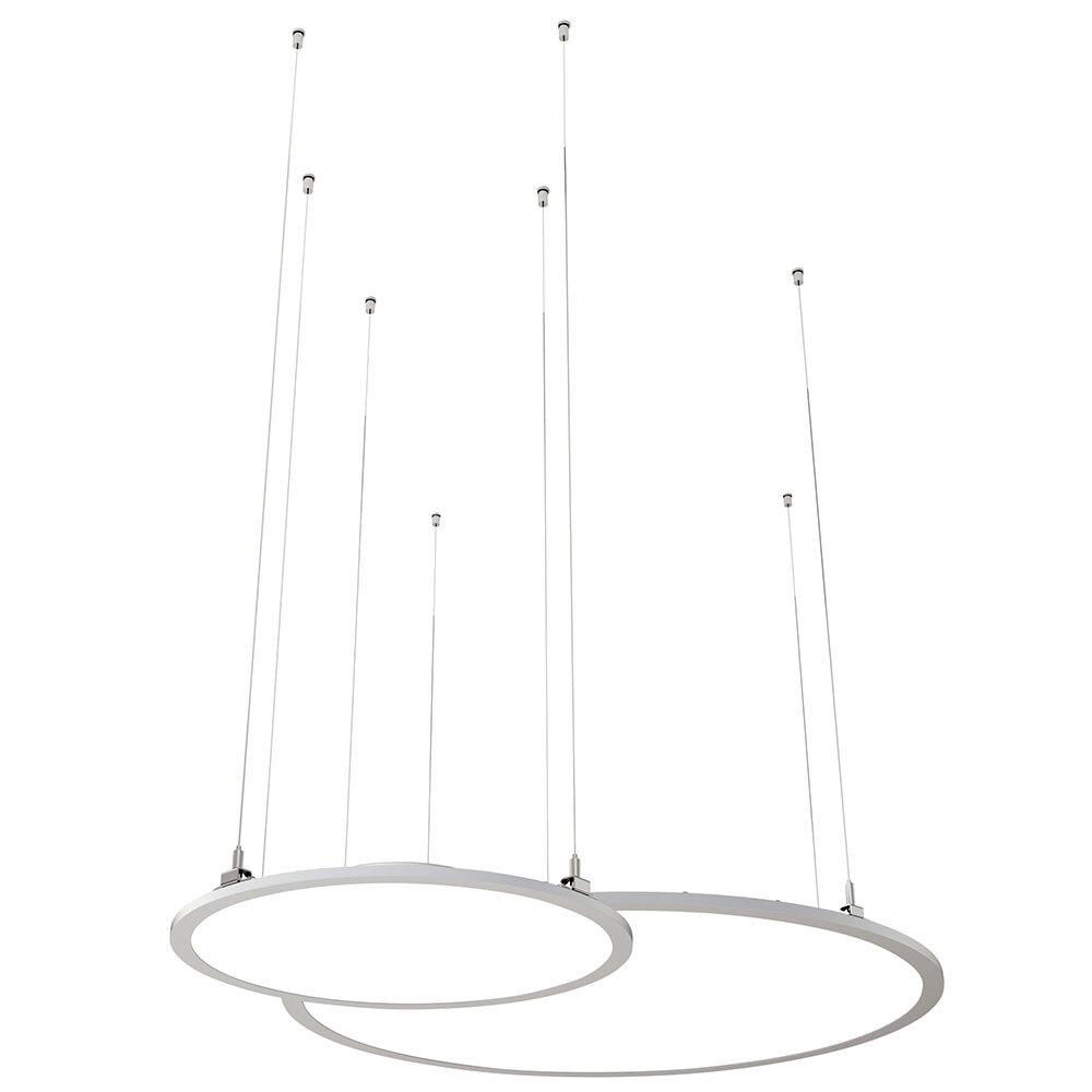 ProLuce® Hängeleuchte TONDO/D 0130, Ø1200 mm, 130W, 13000 lm, 3000K, 50/50% u&d, 0-10V, silber