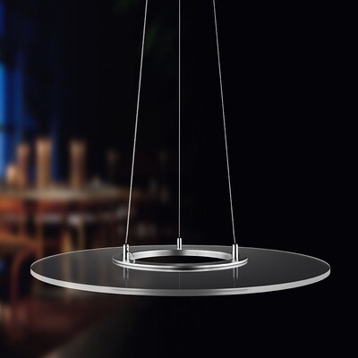 ProLuce® Hängeleuchte VERDONE/R 60, Ø600 mm, 36W, rund, 2700-6000K RF2.4G silber/transp.