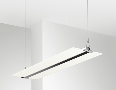 ProLuce® Hängeleuchte AIRONE 3036 36W/2880 lm, 1255x360x6mm, 4000K, CRI &gt;90, silber/transp.