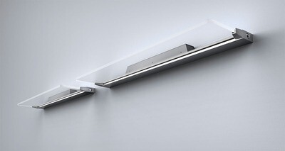 ProLuce® Wandleuchte AIRONE W60, 10W, 600x178 mm, 3000K, 800 lm, on/off, silber/transp.