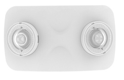 PROLUCE® LED Notleuchte EM6 Twin, Decken-/Wand-, anbau, weiss, 2x2 Linsen, 240V, 3 Std., Auto-Test