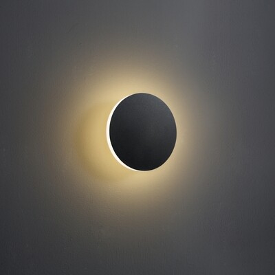 PROLUCE®  Wandleuchte LWA228A-BK, 4W, 400lm, Acryl Diff., Alu, schwarz, D162 W55