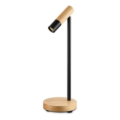 PROLUCE®  Tisch-/Stehleuchte LTL038-BK, 3W, 120lm, 30°, Buche+Alu, schwarz elox., D120 H365