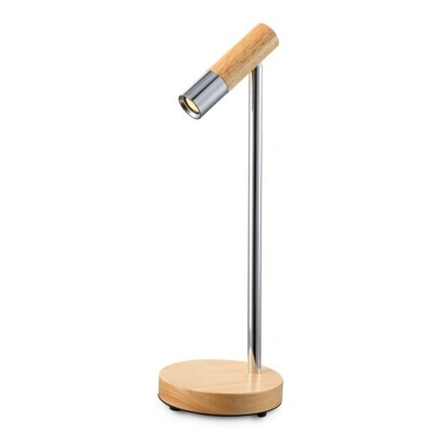PROLUCE®  Tisch-/Stehleuchte LTL038-CR, 3W, 120lm, 30°, Buche+Alu, verchromt, D120 H365