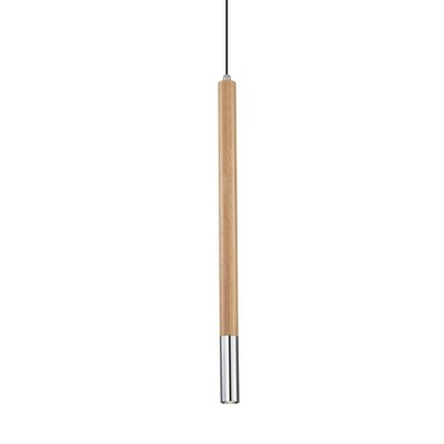 PROLUCE®  Hängeleuchte LPL268-CR, 3W, 120lm, 30°, Buche+Alu, verchr., D28 H500+1.45M Seil, TRIA