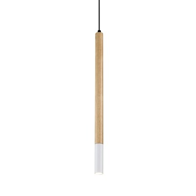 PROLUCE®  Hängeleuchte LPL268-WT, 3W, 120lm, 30°, Buche+Alu, weiss, D28 H500+1.45M Seil
